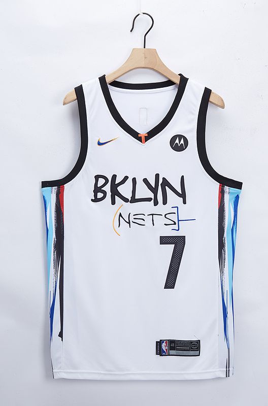 Men Brooklyn Nets 7 Durant White Game Nike 2021 NBA Jersey1